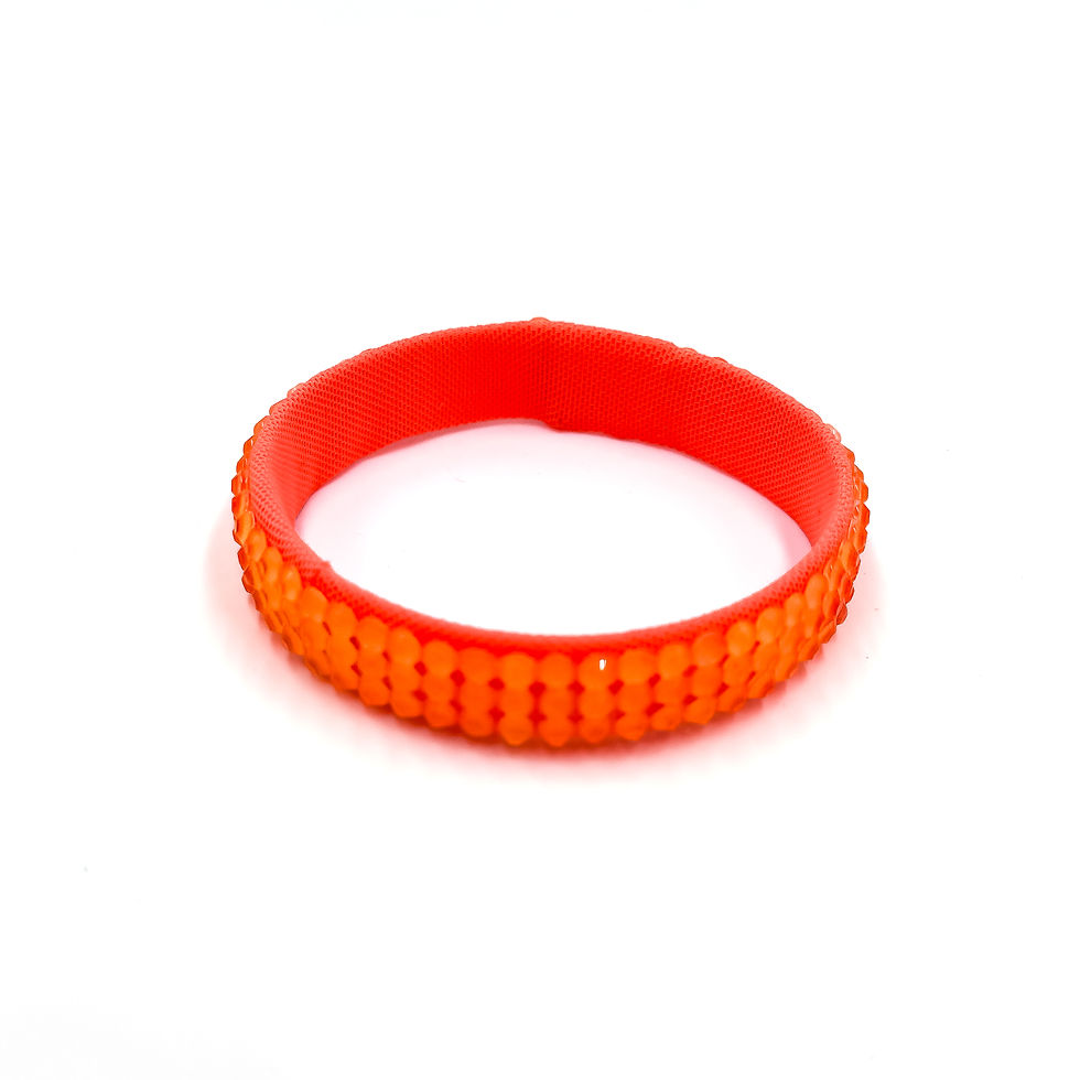 Thumbnail: Neon Orange Bracelet with Neon Orange Rhinestones