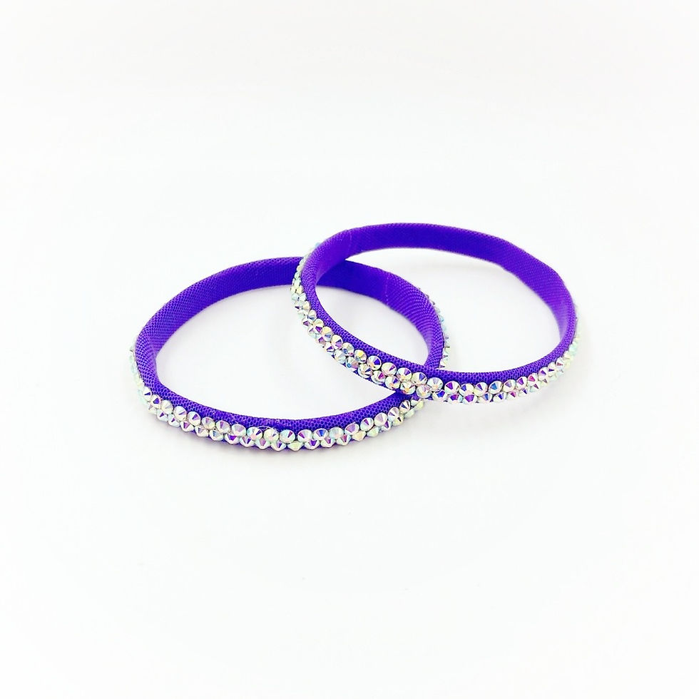 Thumbnail: Purple Bracelet with AB Rhinestones - Slender