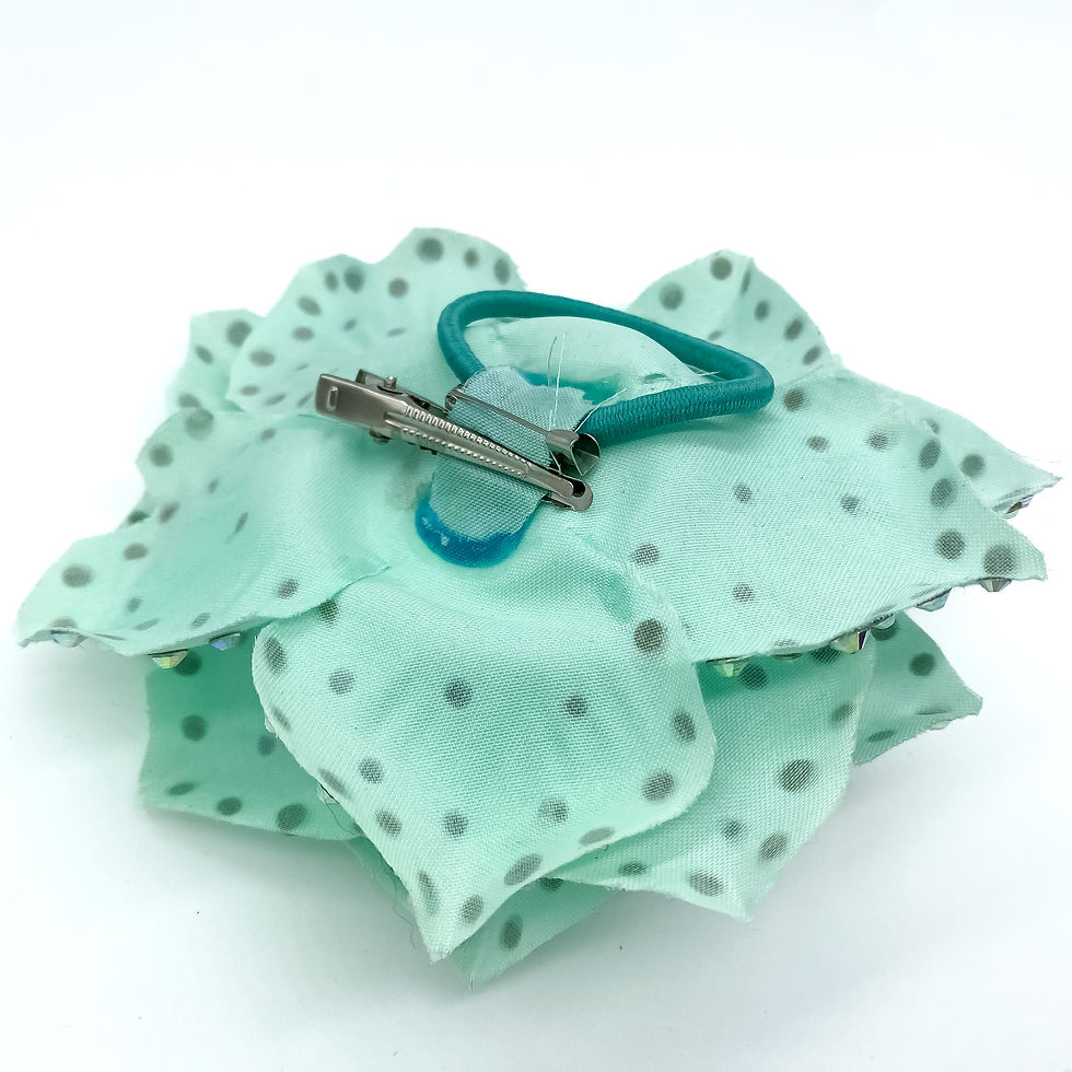Thumbnail: Sea Green Flower Hairpiece with AB Rhinestones