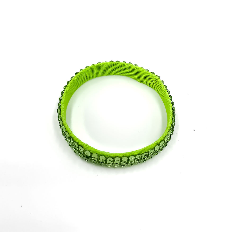 Thumbnail: Lime Green Bracelet with Peridot Rhinestones 