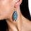 Thumbnail: Navette-Shaped Earrings with Aquamarine & AB Rhinestones