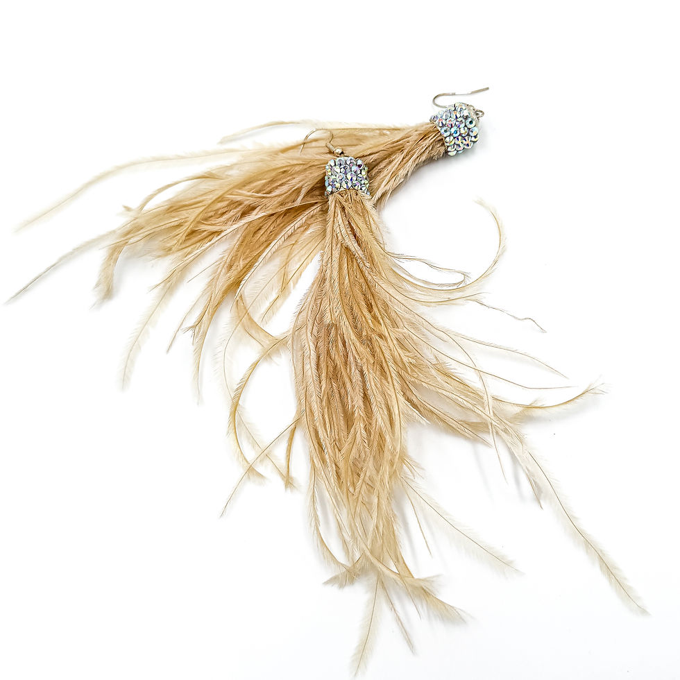 Thumbnail: Caramel Feather Earrings