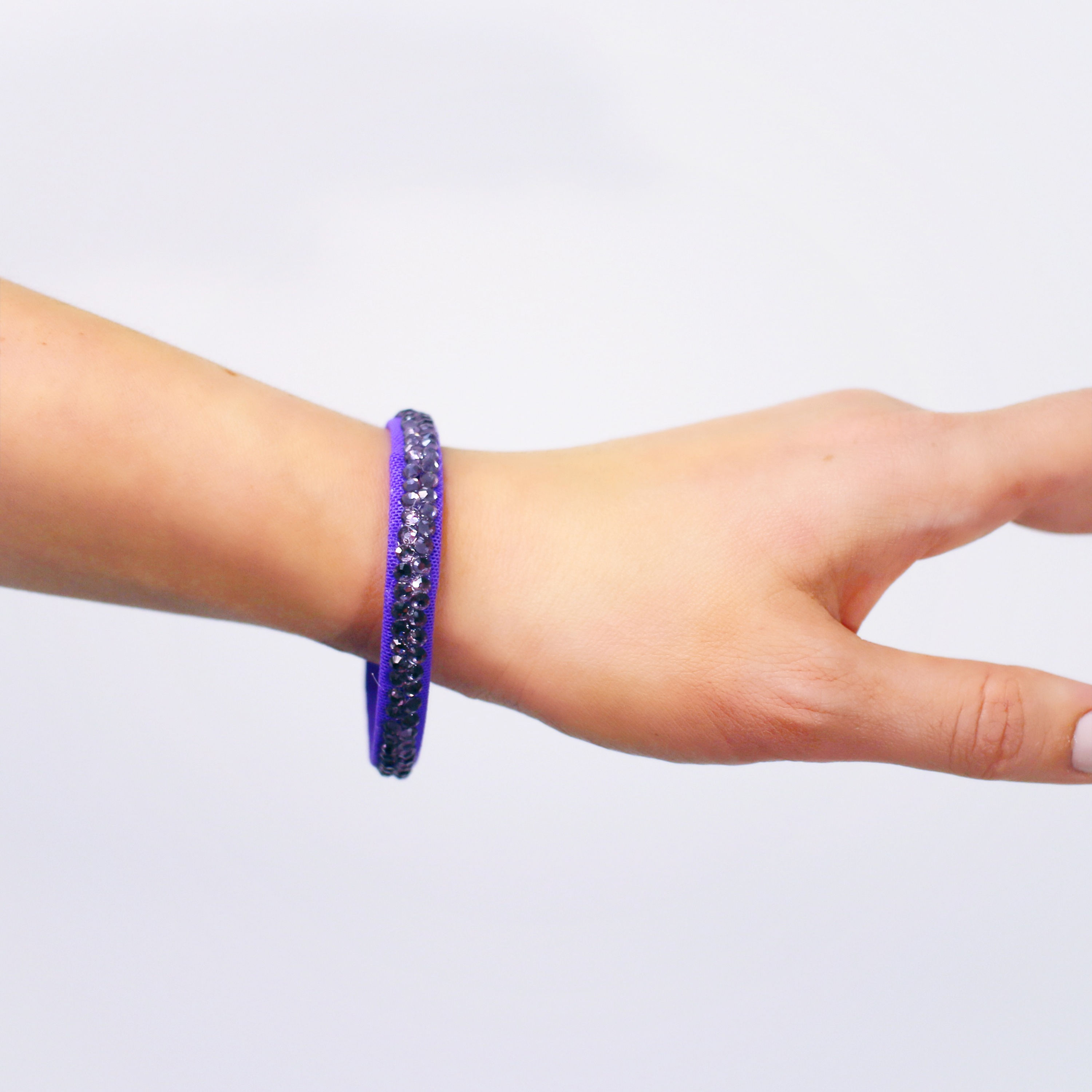 Purple Bracelet with Purple Rhinestones - Slender