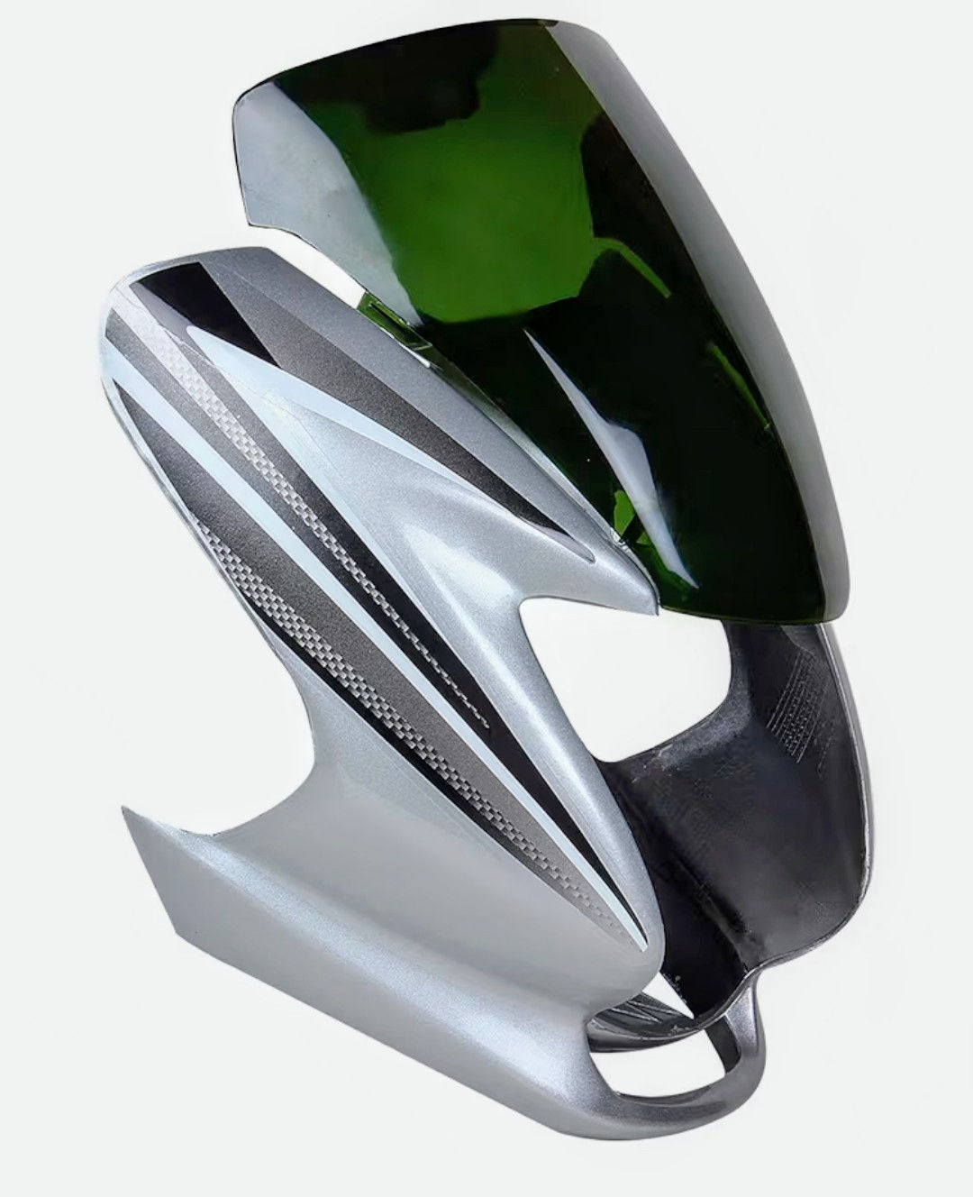 PASSION XTEC HEAD LIGHT VISOR W/GLASS FIT / BLACK WITH SILVER STICKER 