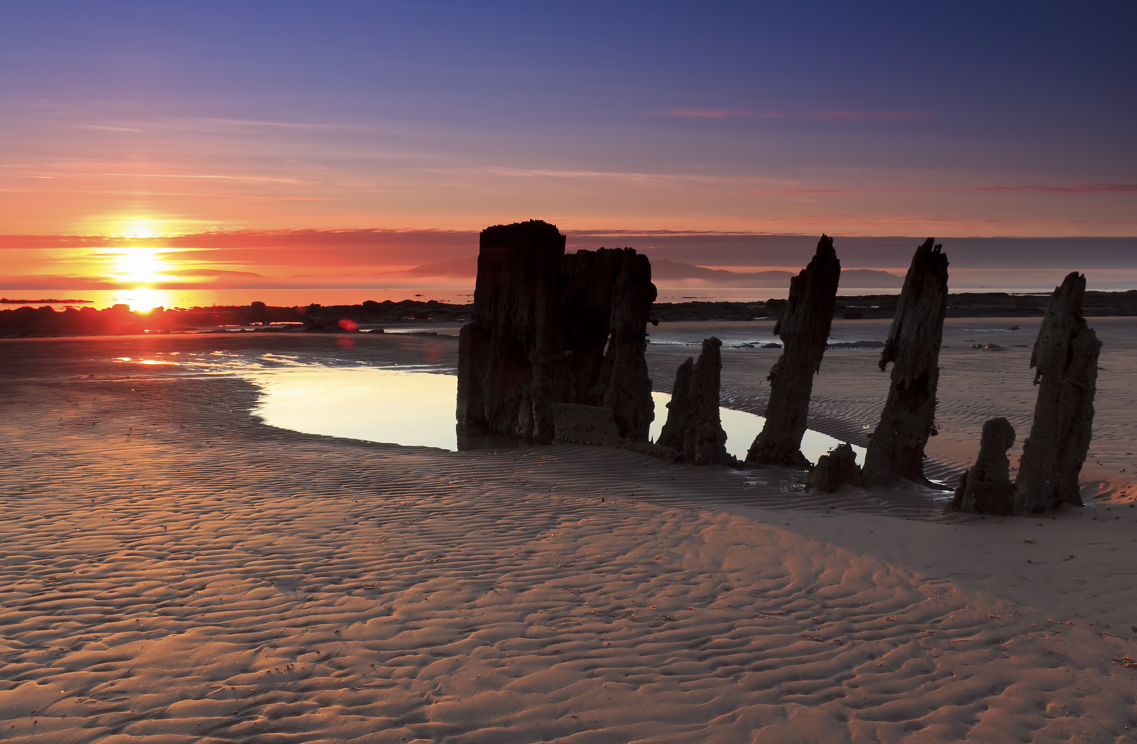 Sunset at Seamill wreck S1