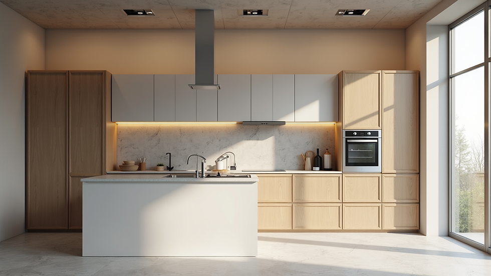 Eye-level view of a modern kitchen renovation in progress