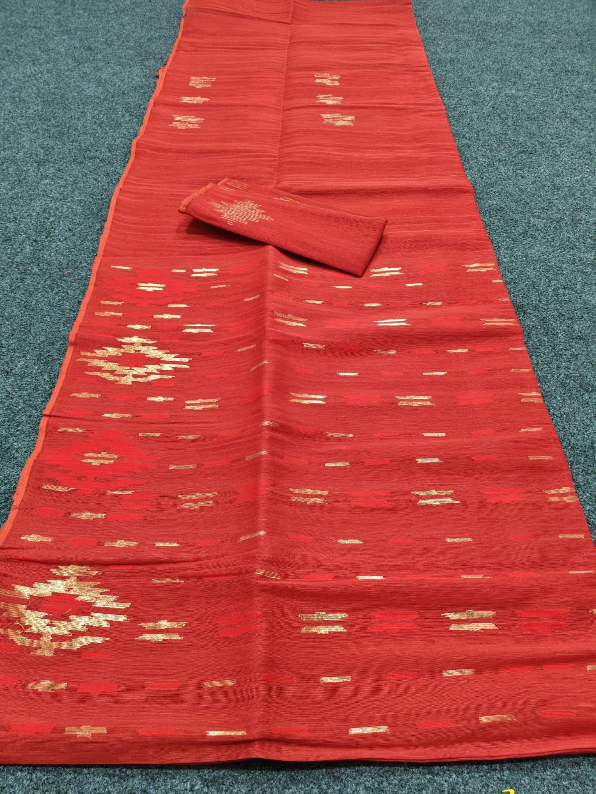 Vermilion Muse Resham Silk Jamdani Saree