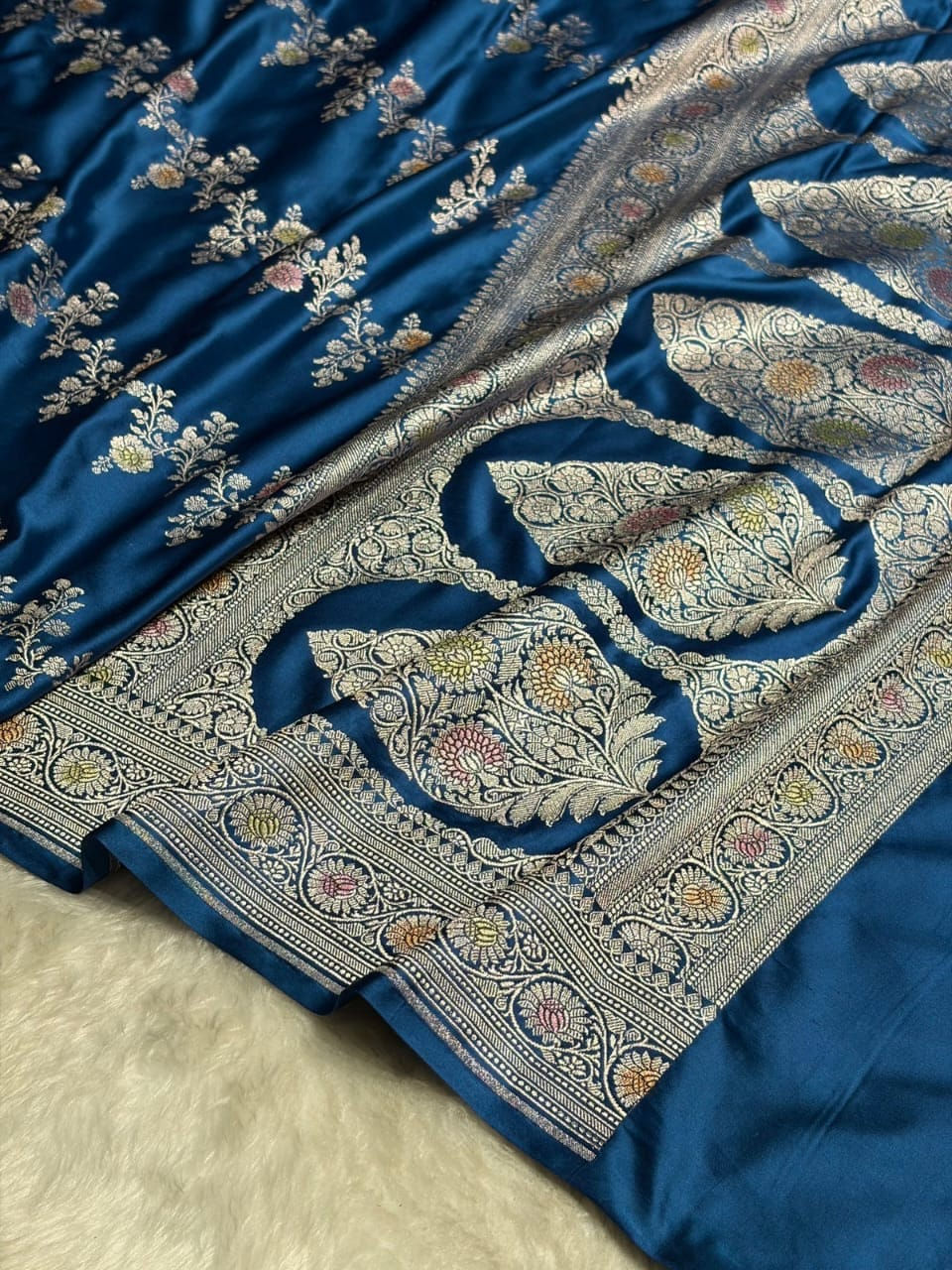 Thumbnail: Sapphire Classic Banarasi Mashru Katan Silk Saree