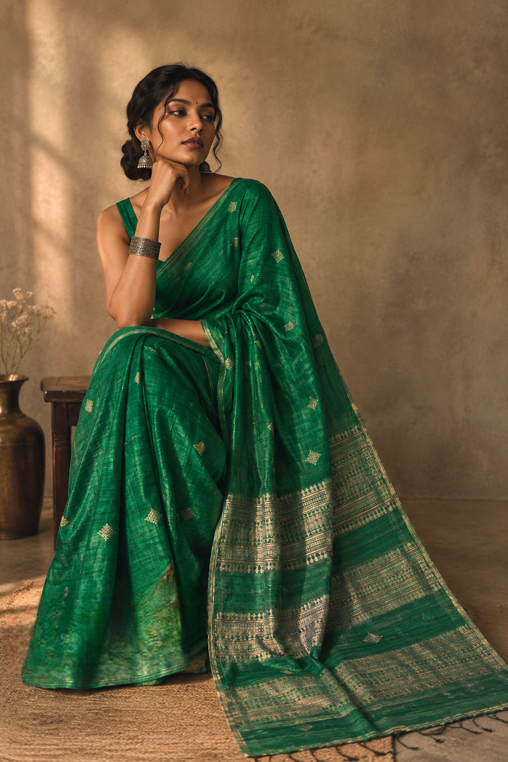 Antique Royale Pure Handwoven Matka Silk Saree