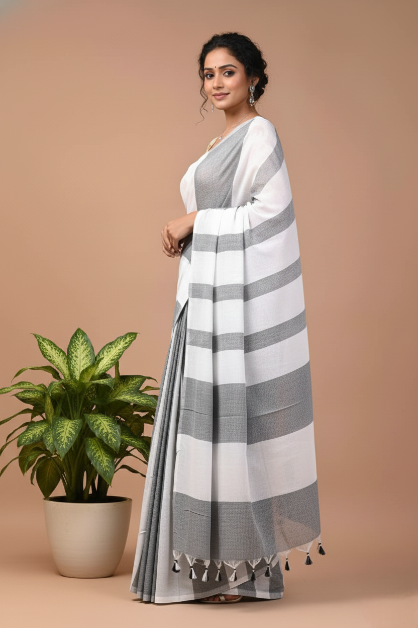 Thumbnail: Slate Story Khadi Cotton Saree