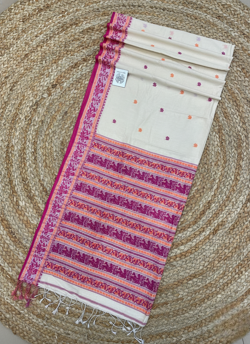 Thumbnail: Celestial Threads Handloom Cotton Baluchari Saree