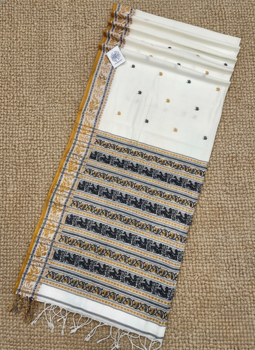 Thumbnail: Soft Symphony Handloom Cotton Baluchari Saree