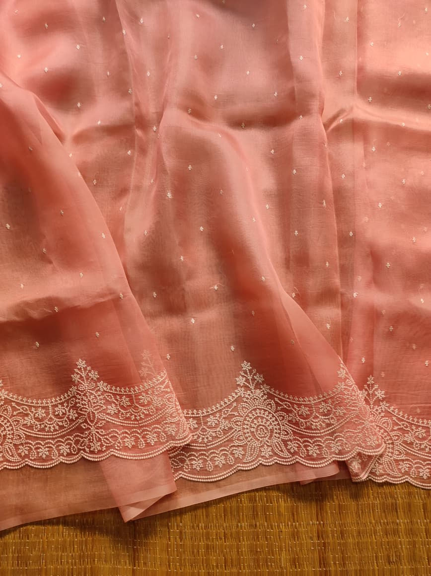 Thumbnail: Royale Muse Pure Organza Silk Embroidered Saree