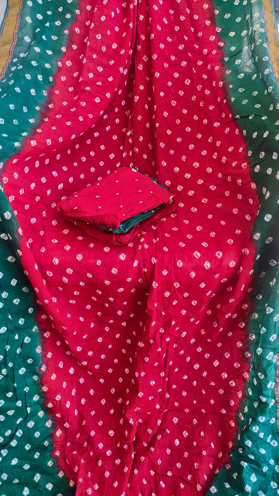 Thumbnail: aal Gulab Handcrafted Bandhej Cotton-03