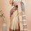 Thumbnail: Ivory Classic Pure Hand Block Printed Tussar Silk Saree
