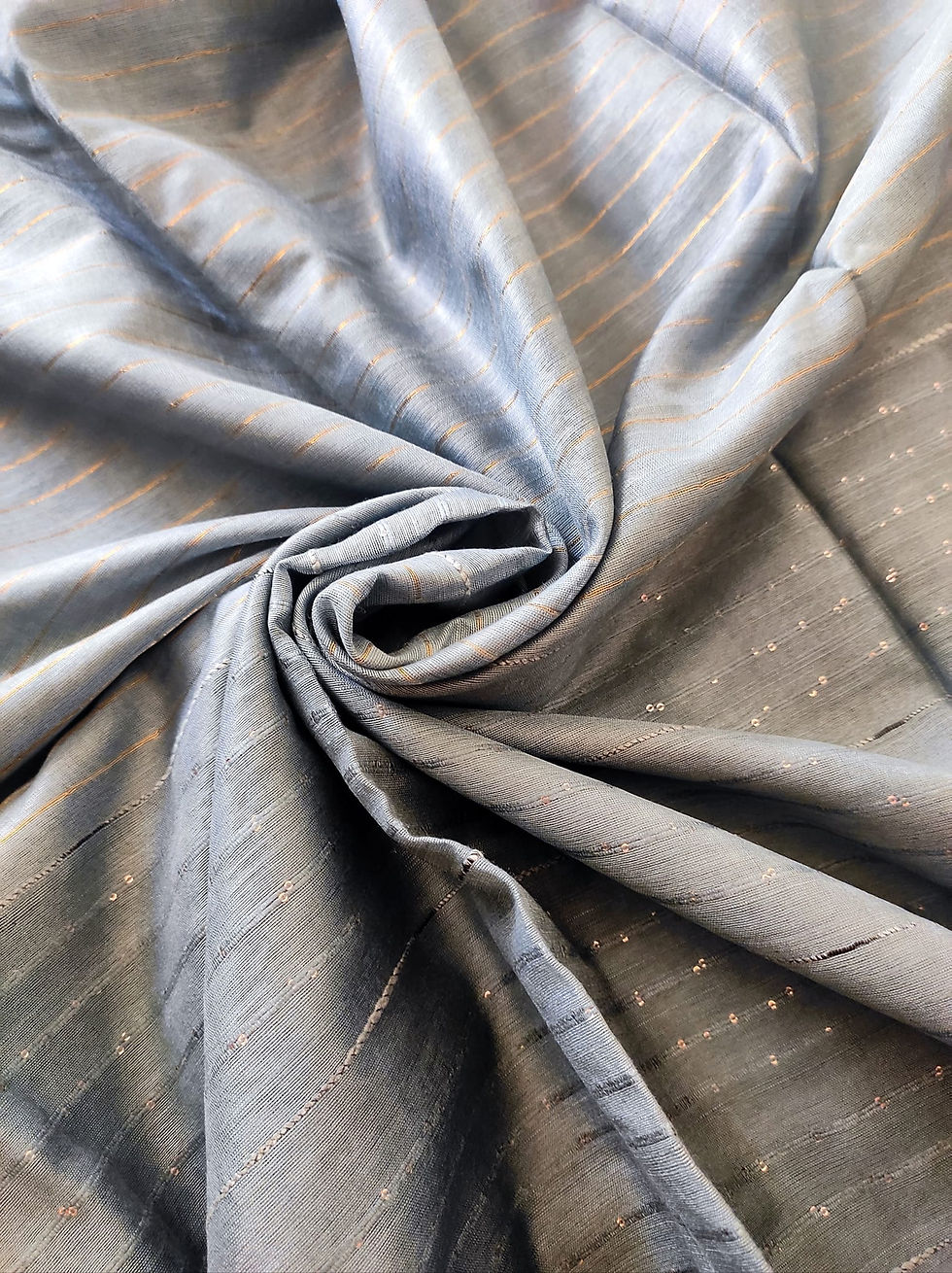 Thumbnail: Stardust Symphony Grey Soft Tussar Silk Sequin Saree