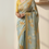 Thumbnail: Misty hue Pure Handwoven Linen Floral Printed Saree