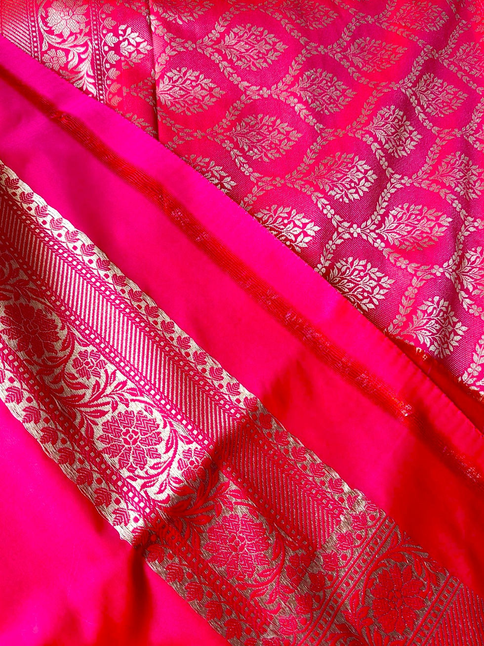 Thumbnail: Shringar Dual Tone Handloom Katan Banarasi Silk Saree