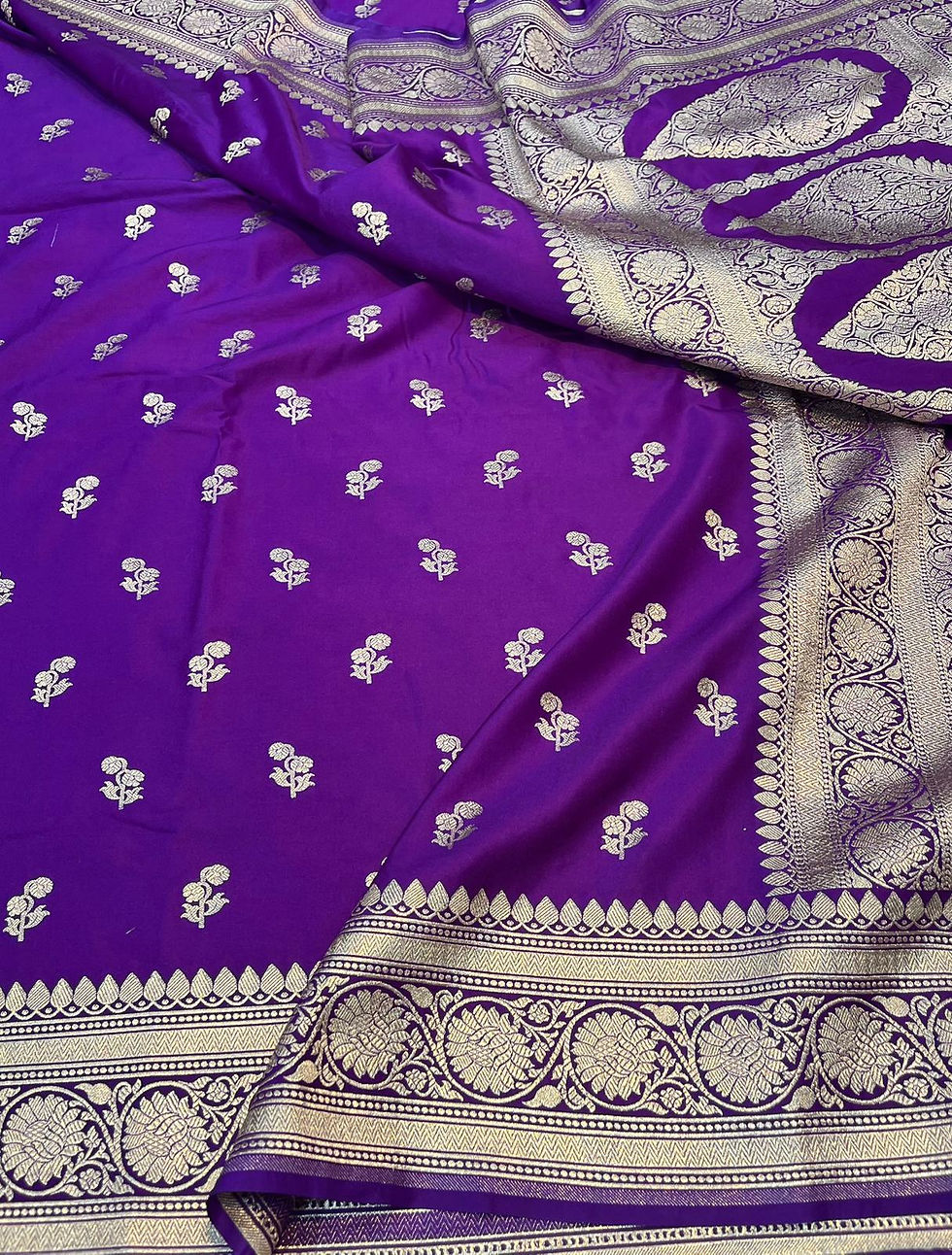 Thumbnail: Royal Violet Banarasi Mashru Katan Silk Saree