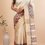 Thumbnail: Ivory Classic Pure Hand Block Printed Tussar Silk Saree