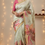 Thumbnail: Garden Whispers Pure Handwoven Linen Floral Printed Saree