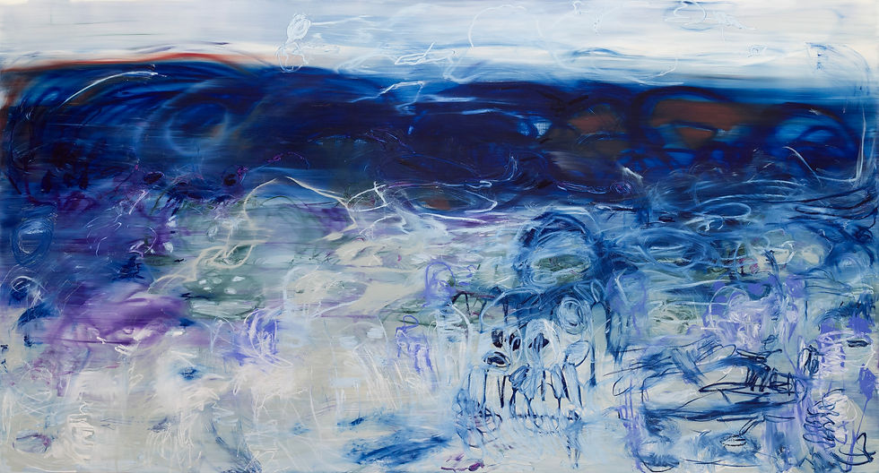 Janaina Tschäpe, Meeresatem (Breathing the shore), 2025, oil and oil stick on linen