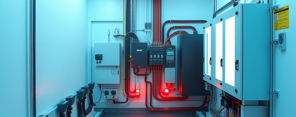create an image of a commercial electrical service inside a facility electric room.jpg