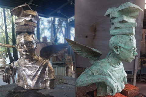 escultura patina verde bronce arte art21studio