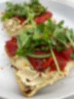 Hummus on Toast Points