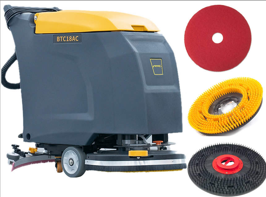 Thumbnail: 18" 15 Gal Corded Auto Floor Scrubber with a Complete Set of Parts, BTC18AC