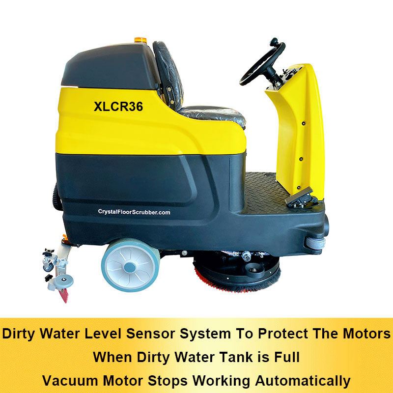 Thumbnail: 36" 44 Gal Auto Ride-On Industrial Floor Scrubber with 4*400ah batteries, XLCR36
