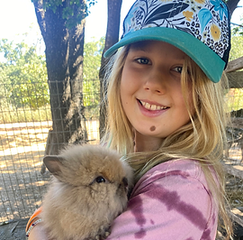 farm camp girl with bunnie