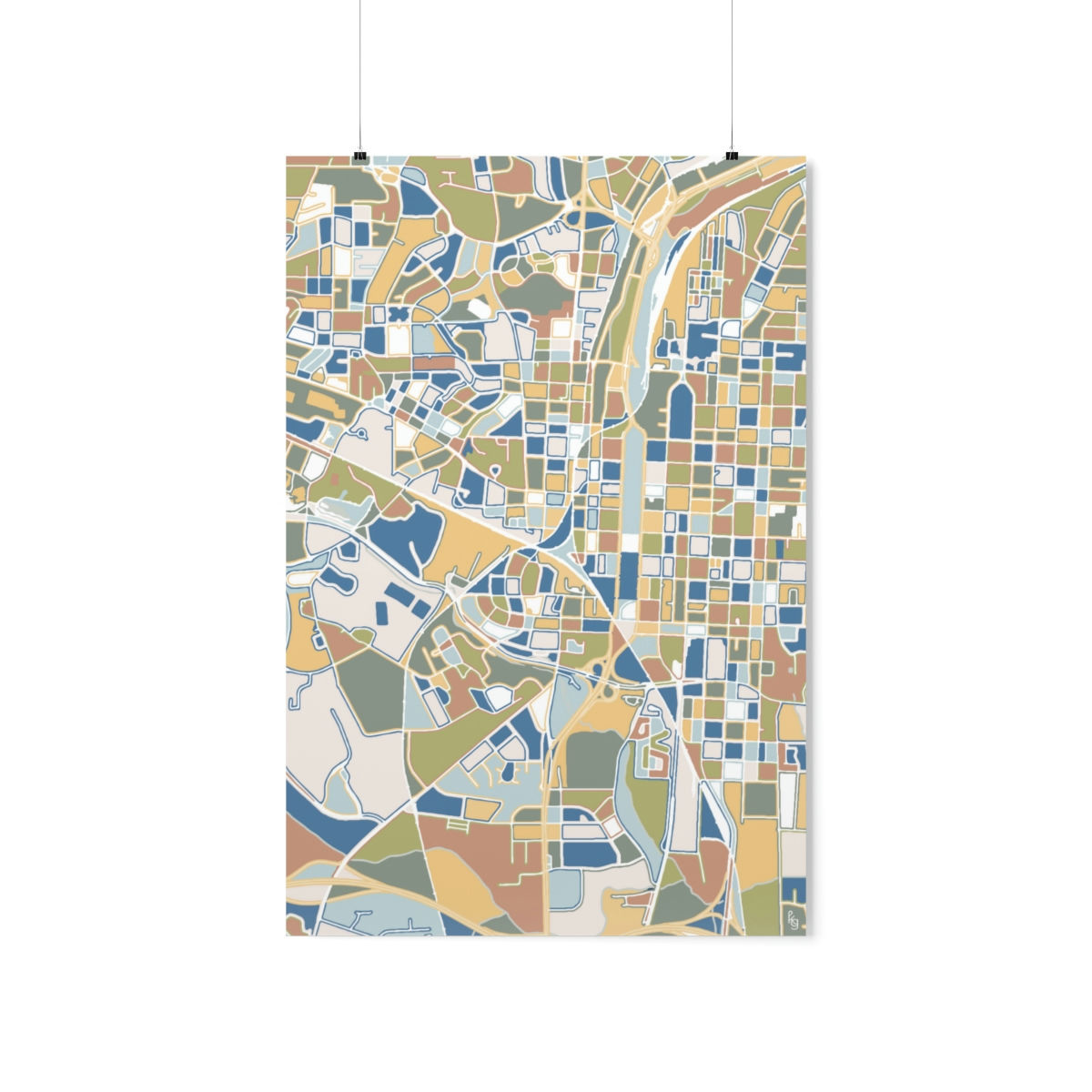 Downtown Raleigh, NC | 24x36" | Tidal