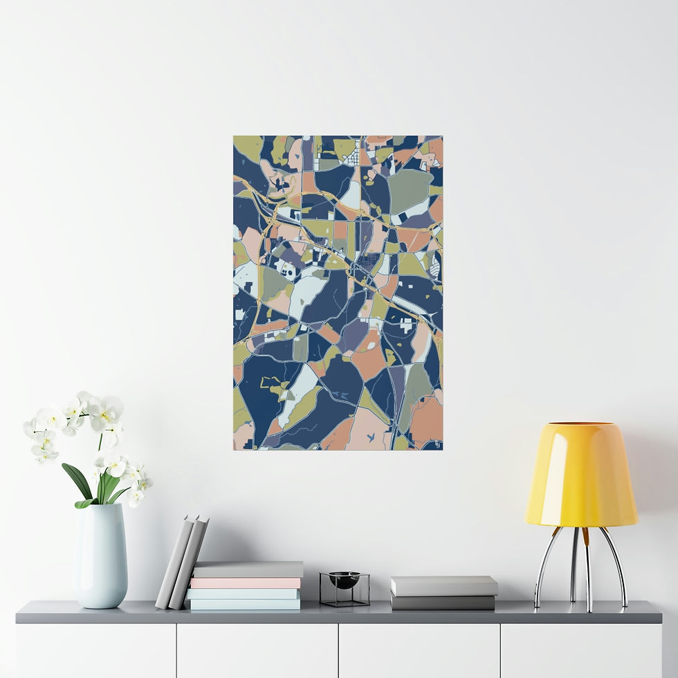 Thumbnail: Durham, NC | 24x36" | Denim