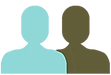 Silhouettes of Two People