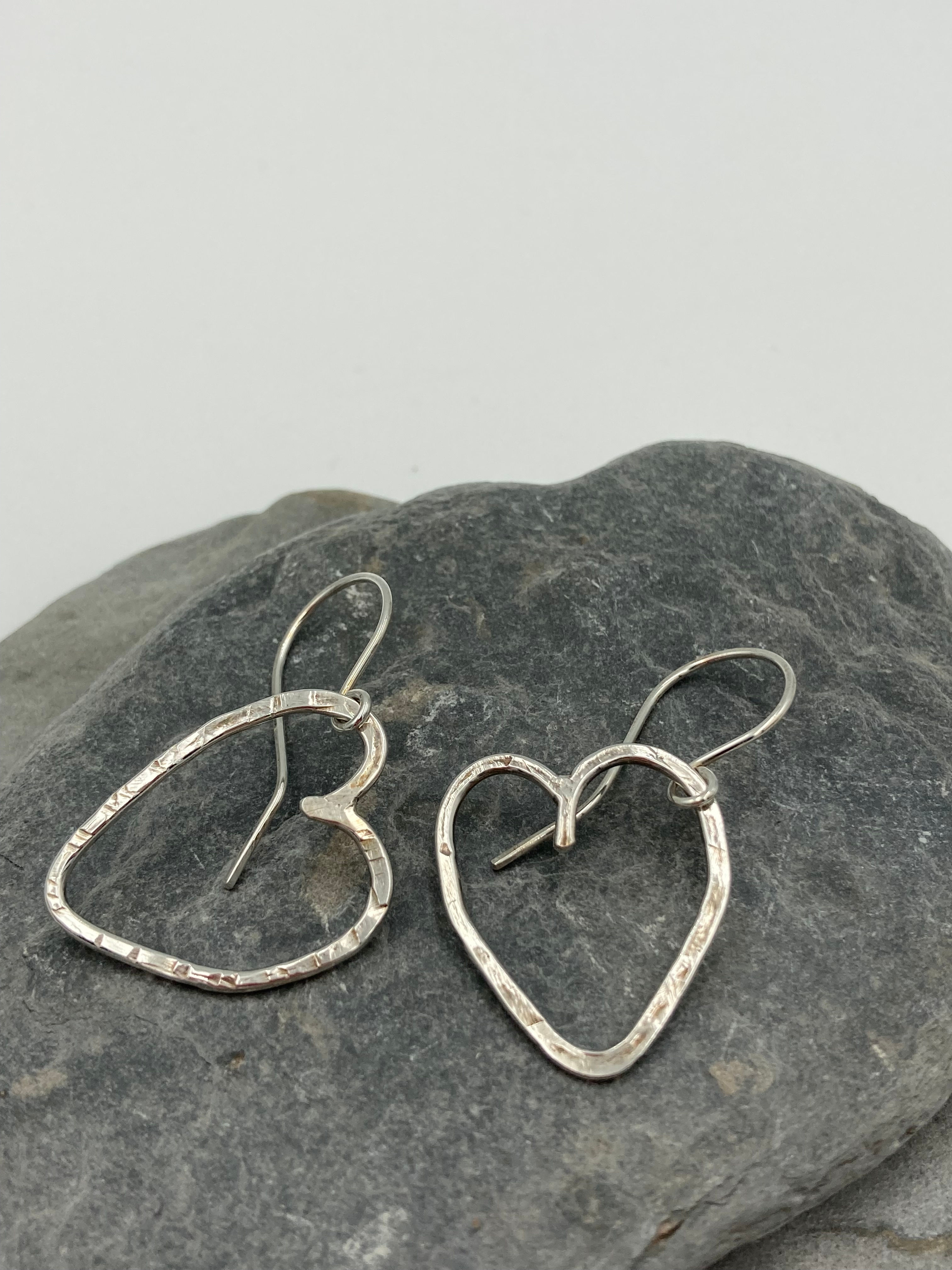 Heart drop earrings