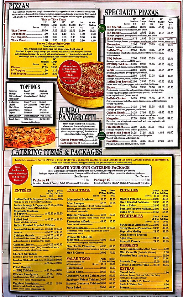 MENU Italian Pizza Kitchen