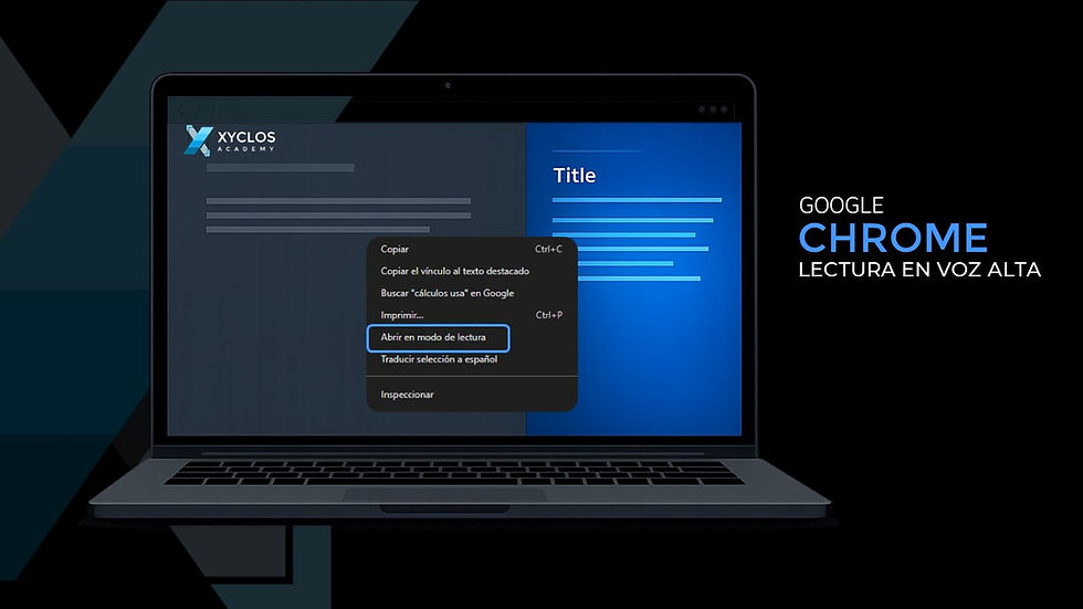 Modo de lectura en Google Chrome con panel lateral sin anuncios | Xyclos Academy