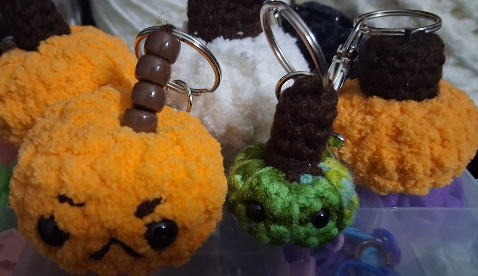 Miniature Pumpkin Keychain - Free Crochet Pattern
