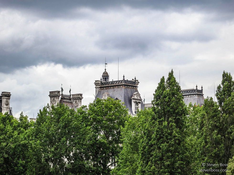 Hôtel de Ville - the roof over the trees, Paris, France