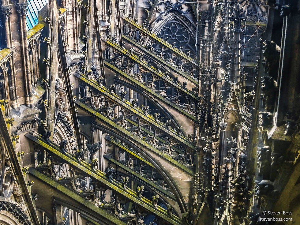 Cologne Cathedral - looking down at the flying buttresses, Cologne, Germany