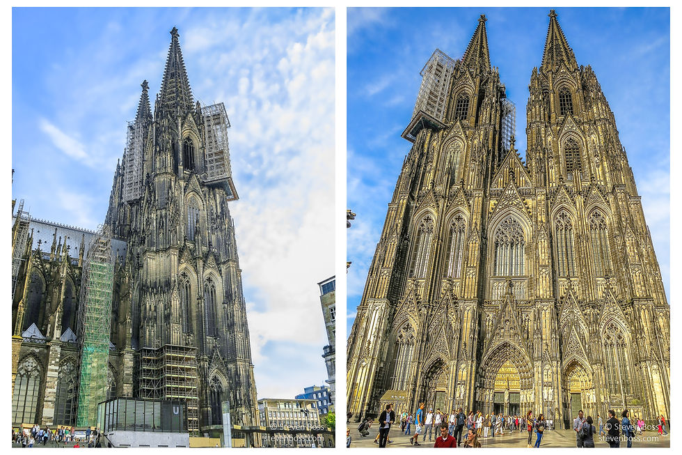 Cologne Cathedral - view of the: 1. north tower; 2. front façade #1, Cologne, Germany