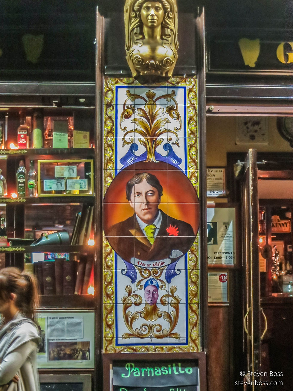 El Parnasillo del Príncipe - painted tiled prtrait #2 - Oscar Wilde, Madrid, Spain