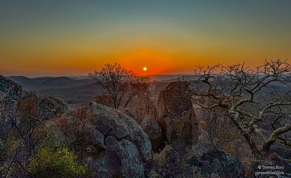 Just risen sun over the landscape, Zimbabwe