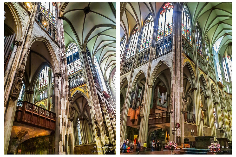 Cologne Cathedral - looking up at the crossing #1 & #2, Cologne, Germany