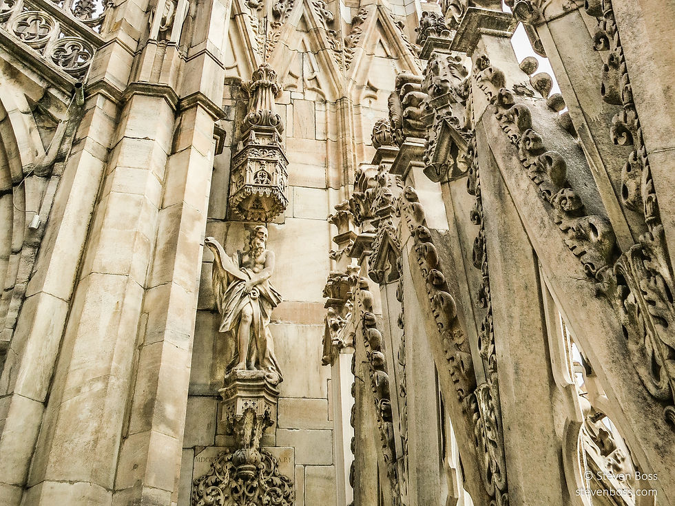 Milan Cathedral - up on the roof #19 - statuary, Milan, Italy