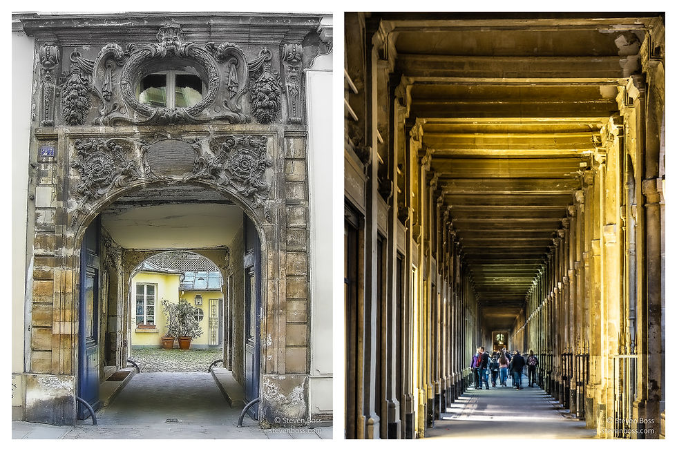 1. A portal in Paris, somewhere, someplace 2. Palais Royal - Galerie de Valois, Paris, France