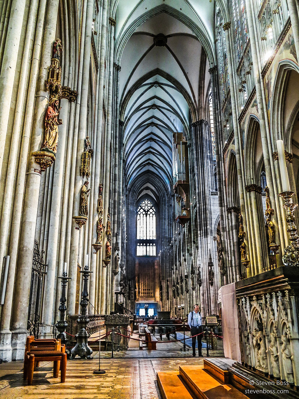 Cologne Cathedral - a view down the nave, Cologne, Germany