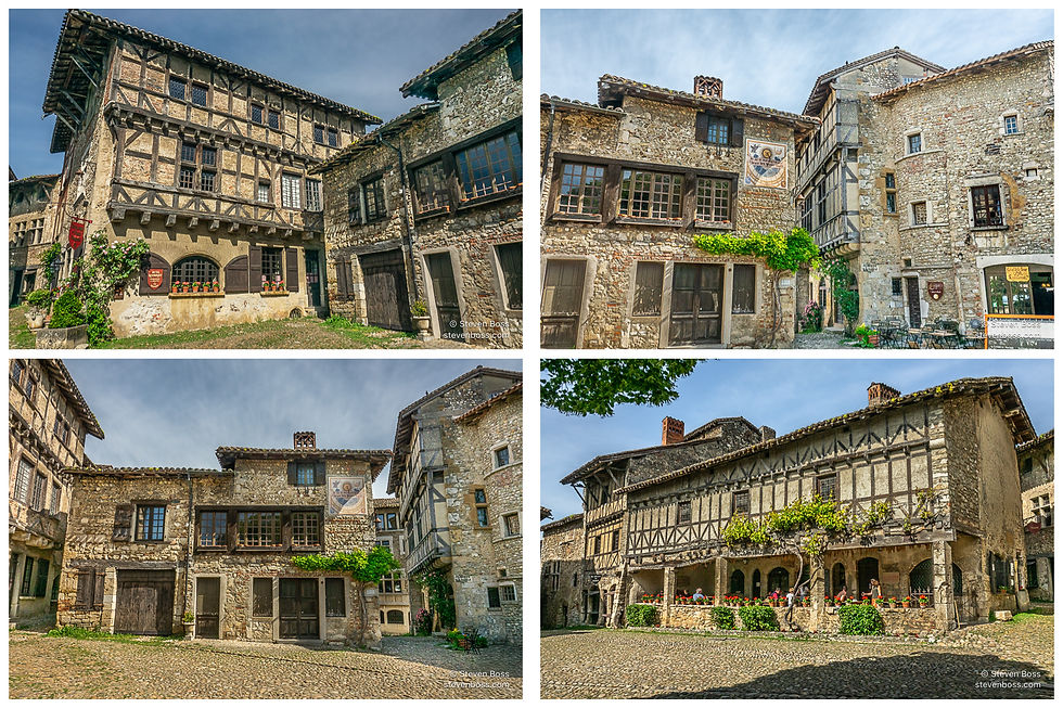 Around the central square #1, #2, #3 & #4, Pérouges