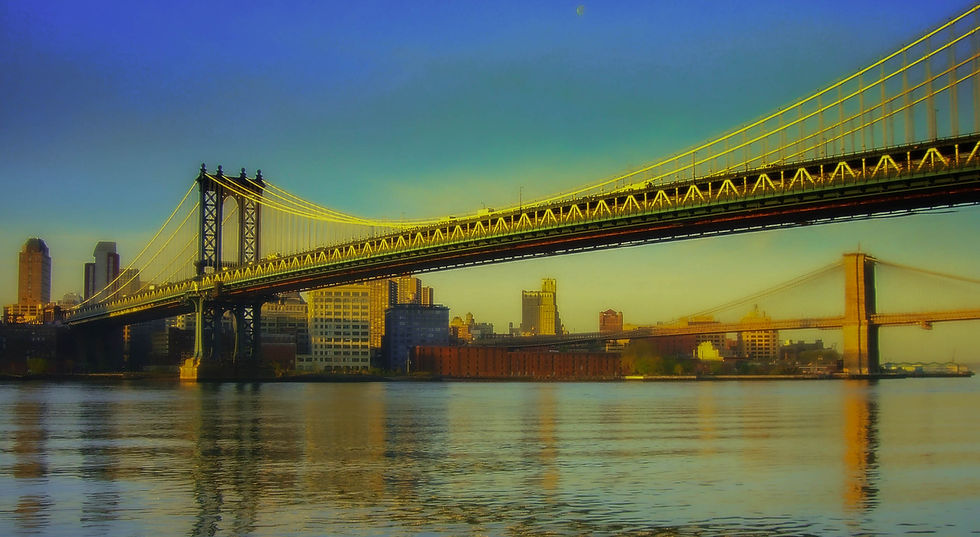 Many shades of blue this early morning, New York, NY